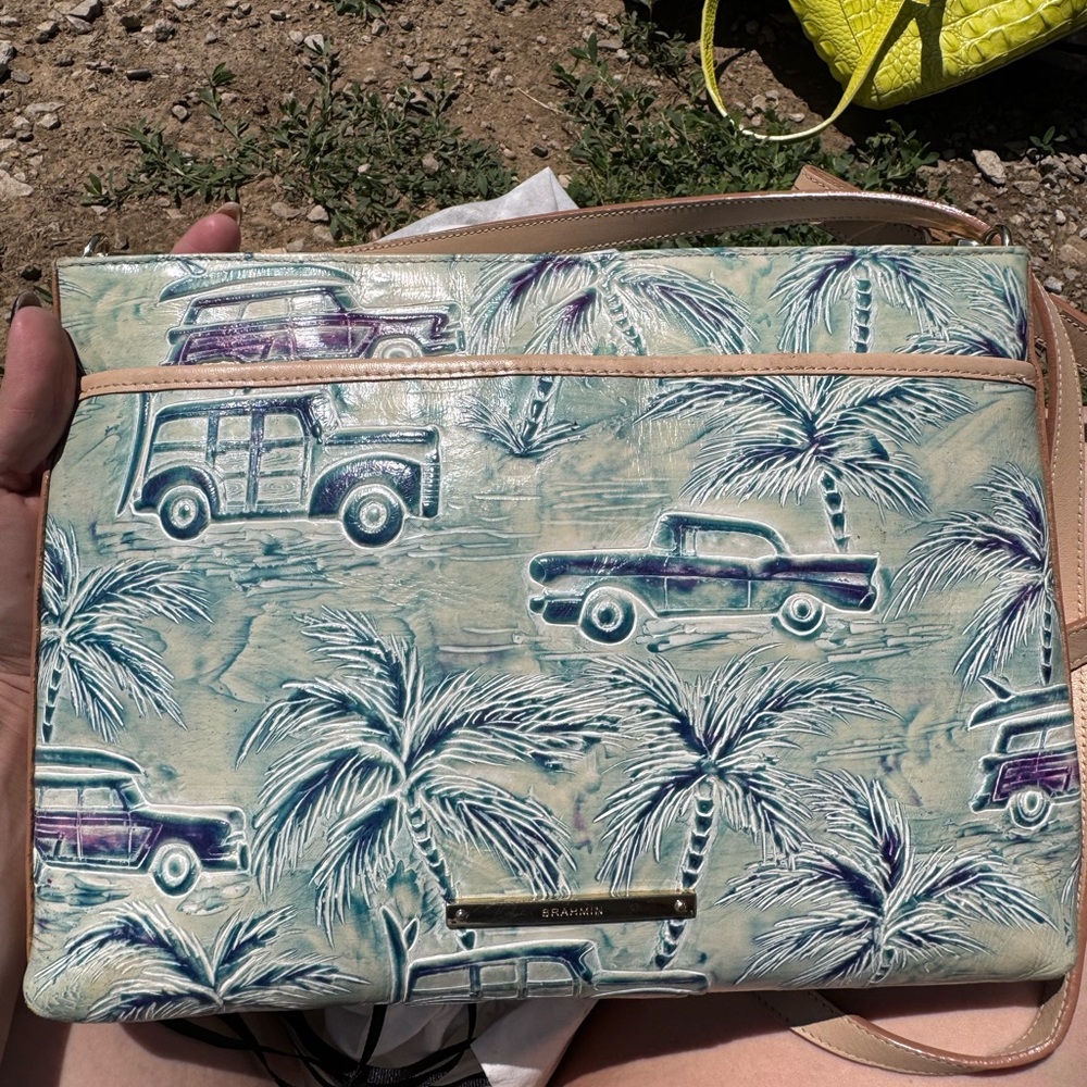 Brahmin Palm and Car Print Clutch